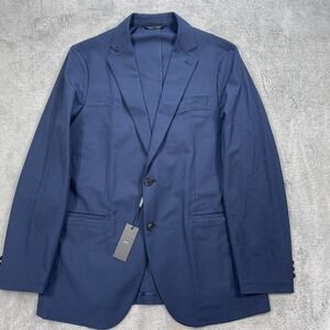 Sene Blazer Jacket Mens 42R Blue Single Breasted FlexTech Notch Double Vented